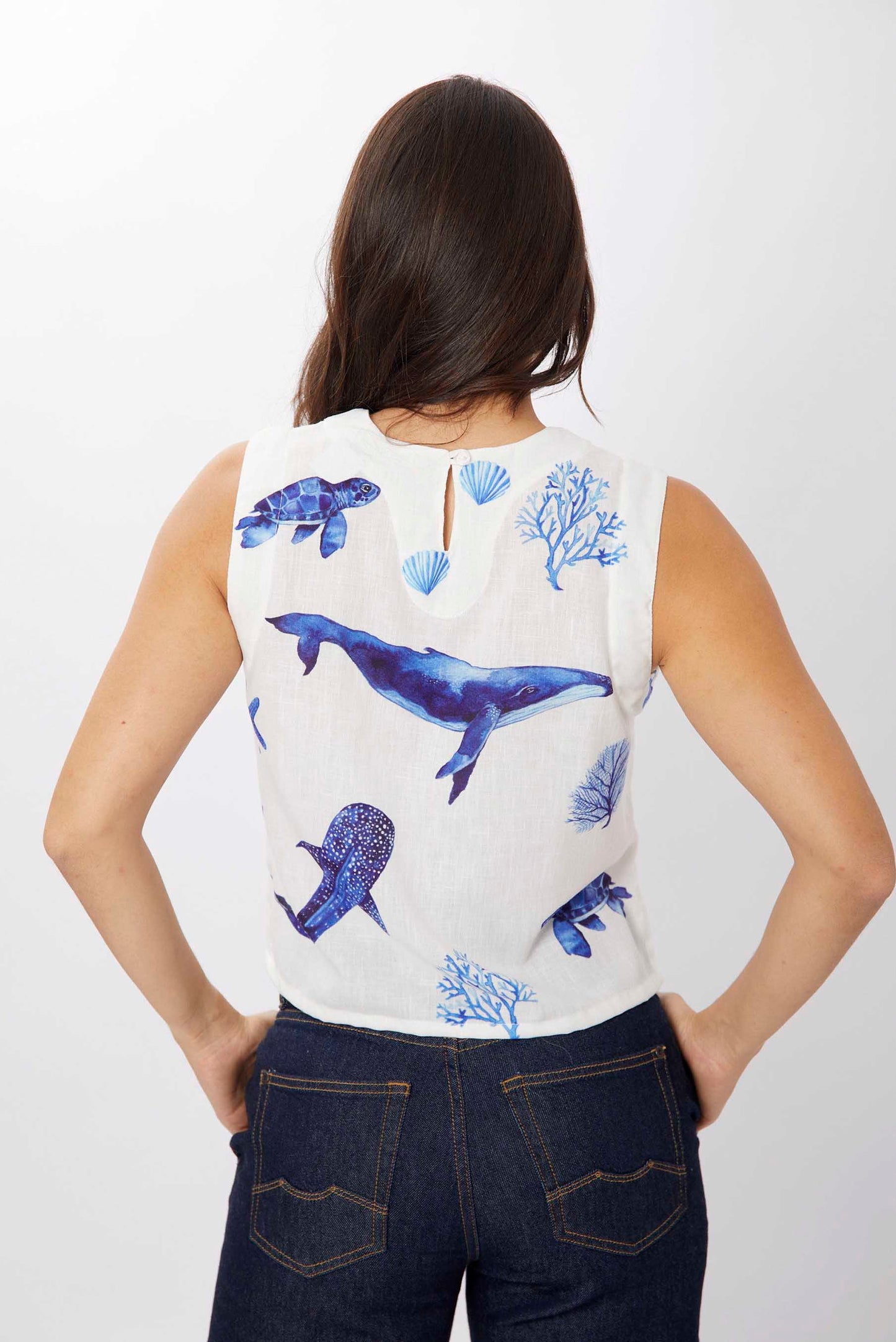 Blusa Sisa Mundo Marino Bordada a Mano