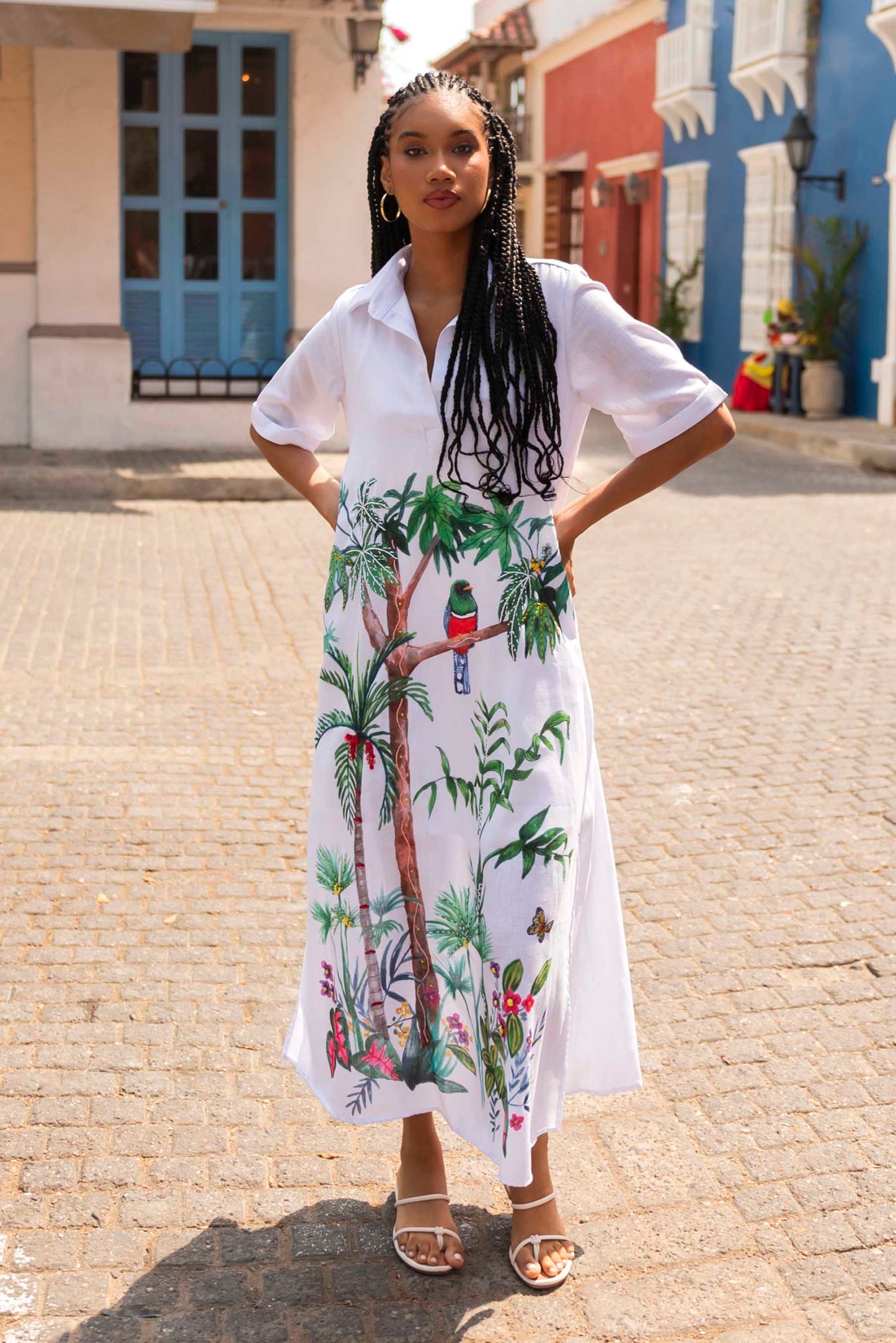 Vestido Bosque Bordado a Mano