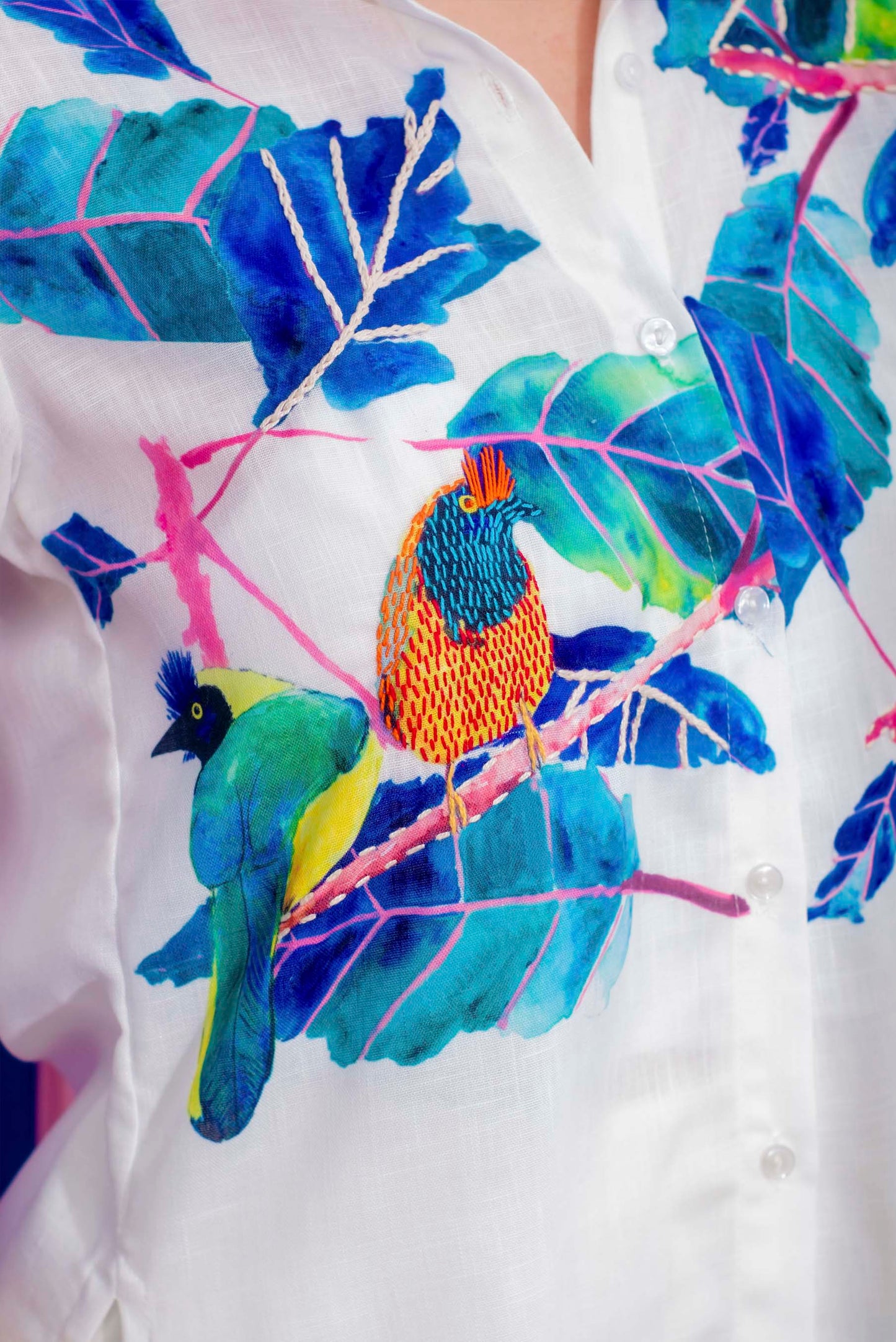 Blusa Camisera Carriquí Bordada a Mano